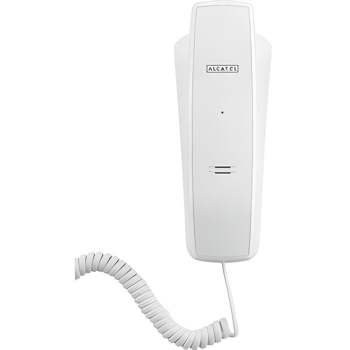 Téléphone fixe Alcatel Temporis 10 - Blanc - Diode lumineuse - Touche Bis - Fixation murale possible