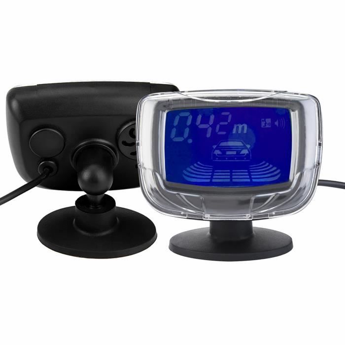 Kit Radar De Recul Voiture 12V Avec 8 Capteurs + écran LCD - Détection Avant/arrière 30-250 Cm - Alerte Sonore Et Visuelle - 2