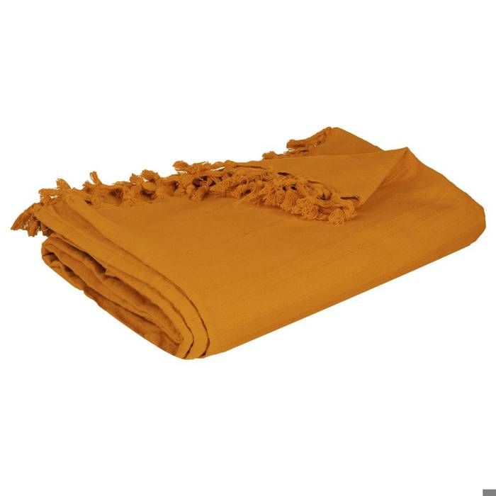 Jeté De Lit Atmosphera En Coton 100% - Dimensions 230x250 Cm - Couleur Ivoire, Réversible - 1,3 Kg