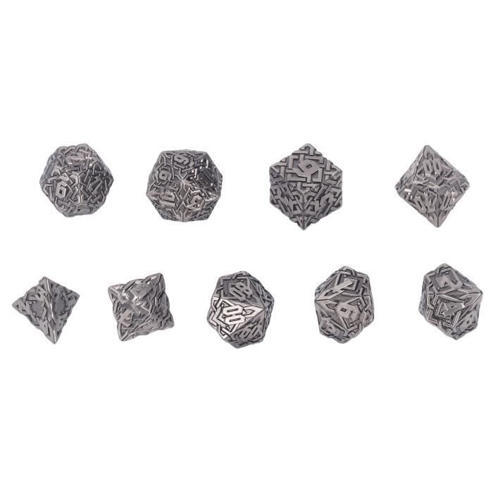 VGEBY Set De 7 Dés Métalliques Creux Avec Cœurs - Jeu De Dés Polyédriques Pour Jeux De Table
