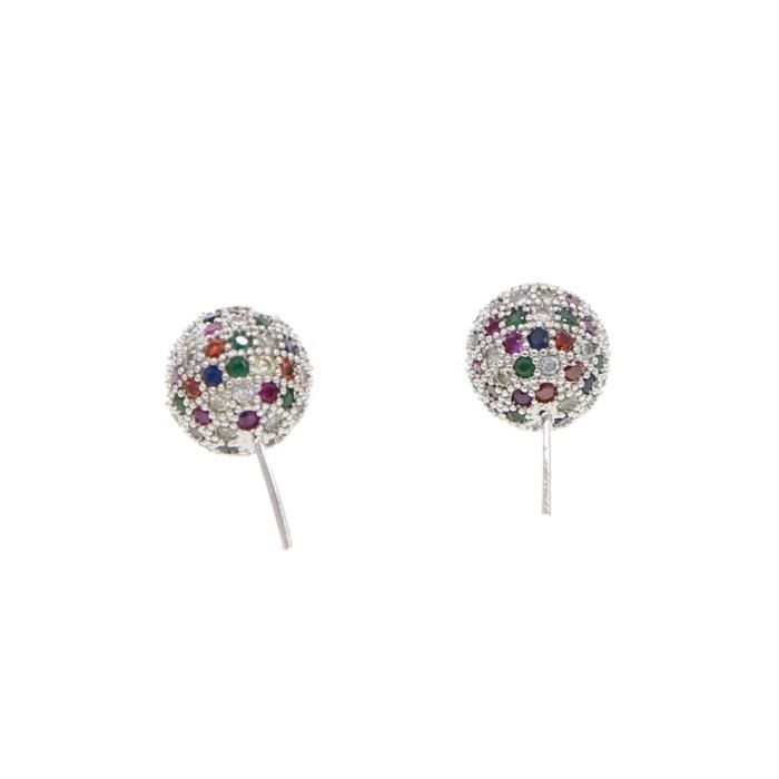 10 mm Boule Disco Perles Pave cristal strass oreille Boucles d'Oreille Coloré