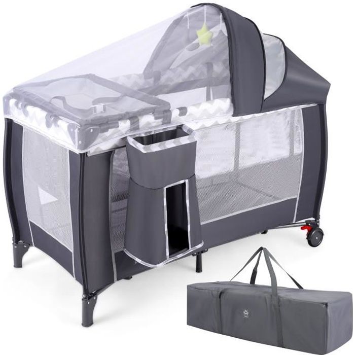 Lit Parapluie Bébé Lit Pliant avec Table à Langer, Matelas, Filet