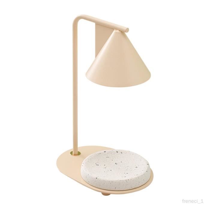 Lampe Chauffe-Bougie Dimmable Bois-Verre-Métal – Fondu Parfumé Sans Flamme, Intensité Réglable