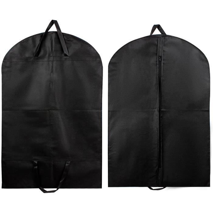 2PCS sac à vêtements 60 x 120 cm avec fermeture éclair, housse de rangement anti-poussière pour costumes, manteaux, vestes, pulls