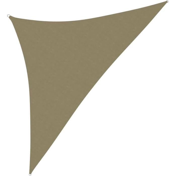 AMANKA Voile D'ombrage UV - 5x5x5 HDPE Triangle Protection Solaire - Toile De Jardin Balcon Beige