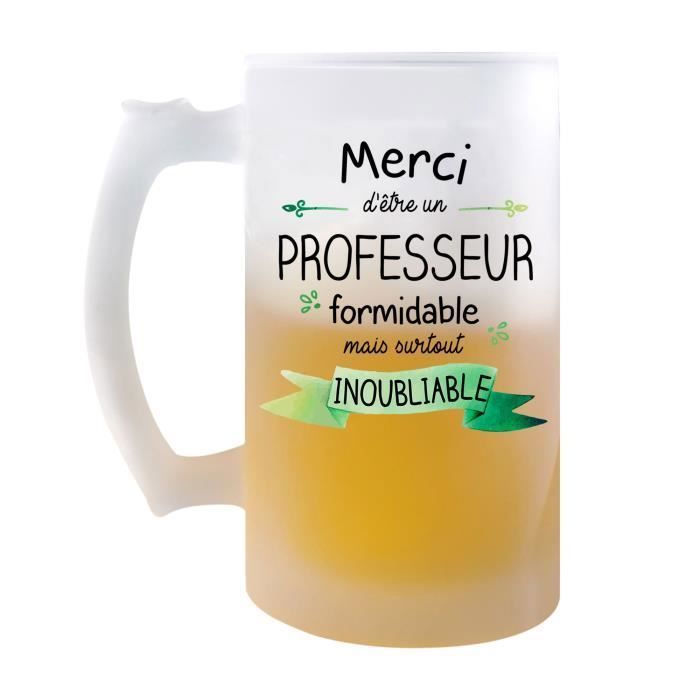 Chope Le Chef Caractère De Cochon – Verre à Bière 470 Ml Givré, Cadeau Fun Pour Collègue, Départ, Retraite Ou Apéro Entre Potes