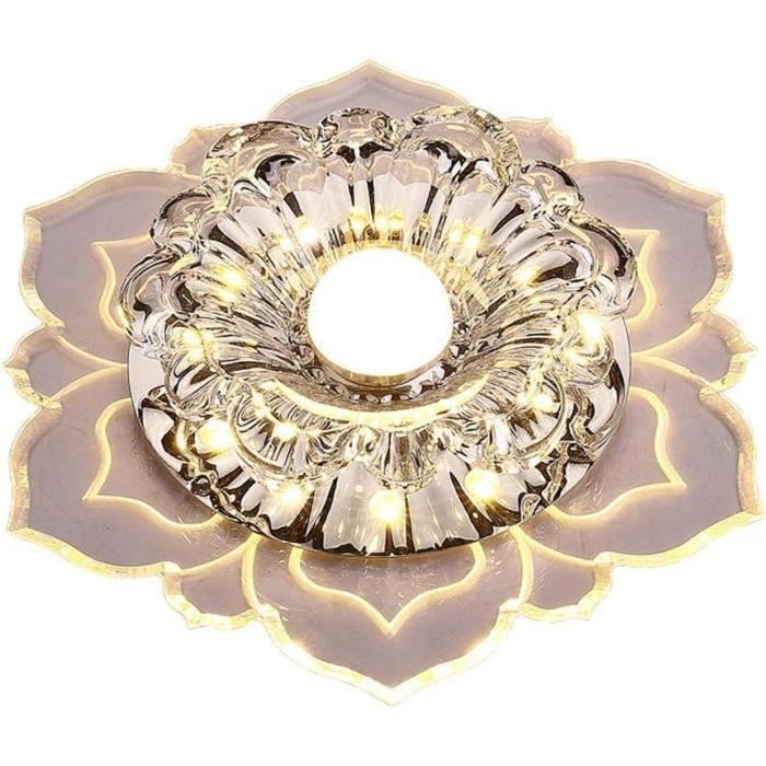 Mini Plafonnier LED Cristal Encastré – 30W Blanc Froid, 2 Niveaux, Moderne Pour Cuisine, Chambre, Couloir, Escalier