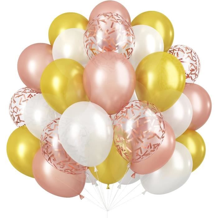 30 Pcs Ballons Or Blanc, Helium Pour Ballon Or Perlé Et Blanc Perlé, Ballon  De Confettis Rouge Rose Ballon Anniversaire Pour[u4835] - Cdiscount Maison