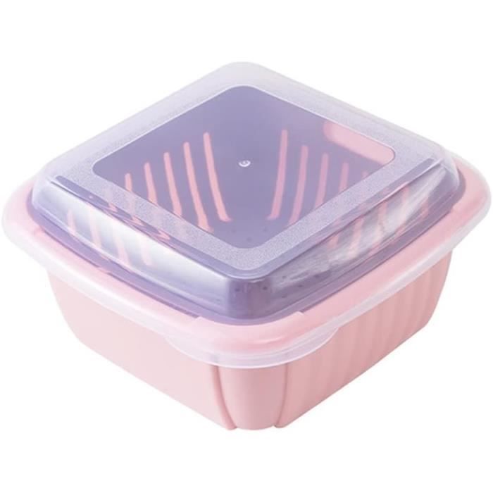 Boîte De Rangement Double Couche Pour Snacks Et Fruits - Avec Support Téléphone - Plastique Alimentaire 20x11 Cm - 6