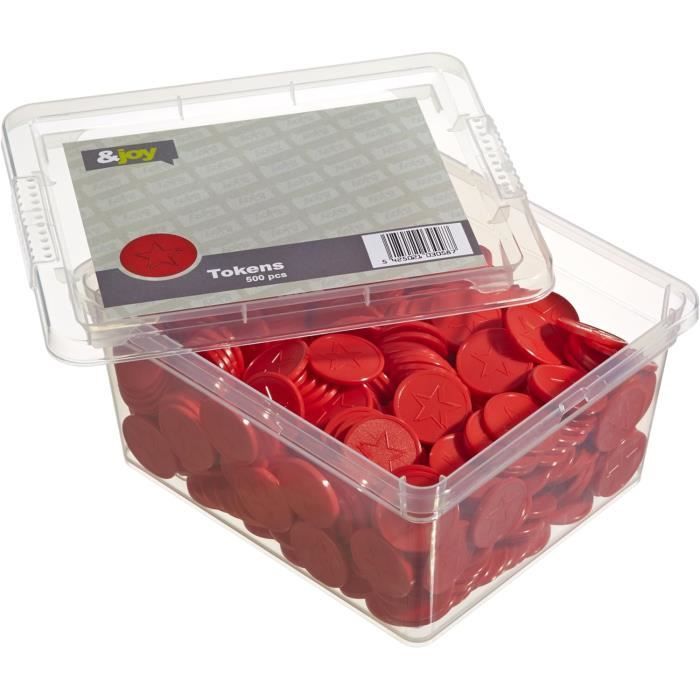 Jetons Rouge En-Joy Jetons Plastiques Gravés Etoile Rouge - 500 pièces - 29 mm ...