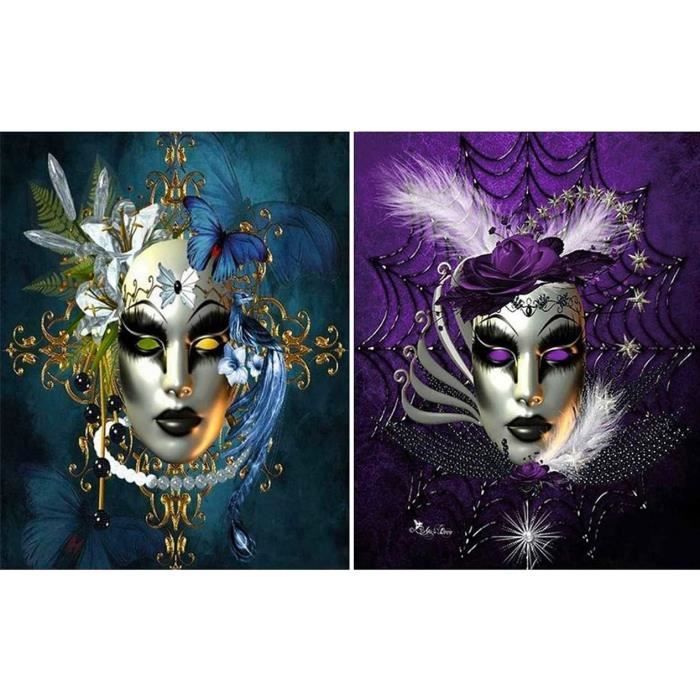 Kit Peinture Diamant 5D – 2 Toiles 30x40 Cm, DIY Déco Murale, Strass Brillants, Loisir Créatif Maison (style Home & Love)
