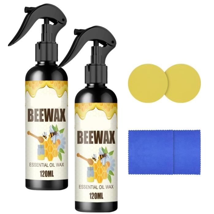 Beewax Spray à la Cire d'abeille Micro-molécularisée,2PCS Wood Seasoning Beewax Spray,Multipurpose Beeswax,Pour l'entretien des Meub