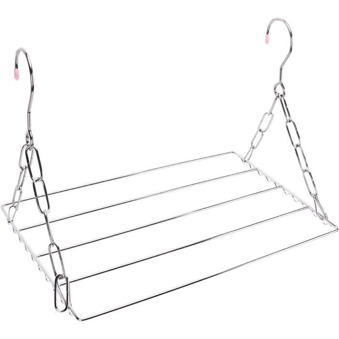 Sèche-chaussettes En Acier Inoxydable, Cintre à 16 Pinces Pour Ligne De Lavage Supports De Sechage De Chaussettes Rotatifs Suspendus Coupe Vent Cintres A Chaussettes Pliants Avec Clips Pour Sous Vet 77013840
