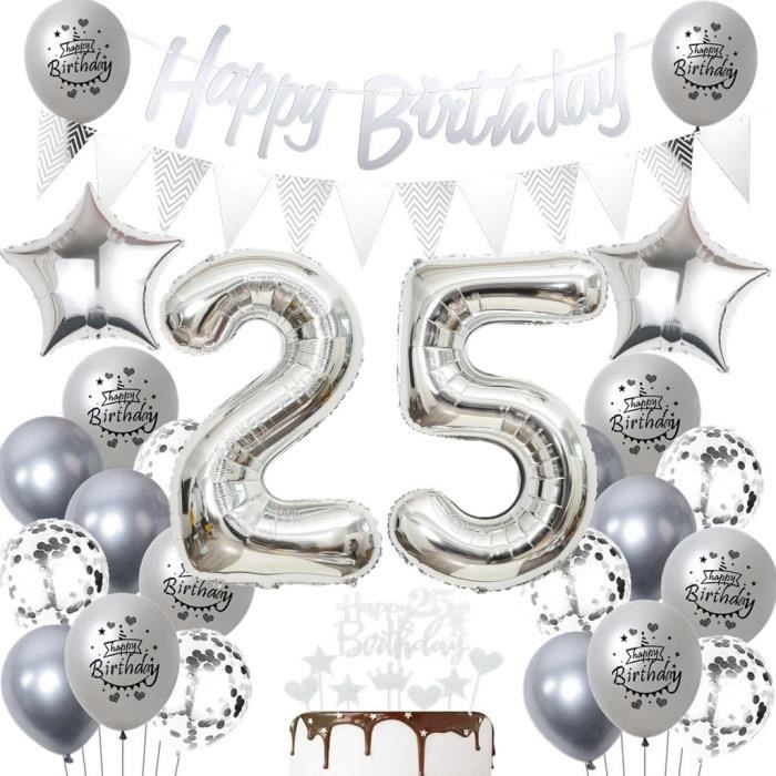 Ballon Chiffre 25 Beige 101cm – Déco Anniversaire En Aluminium Pour Femme, Homme, Fête Et Photo