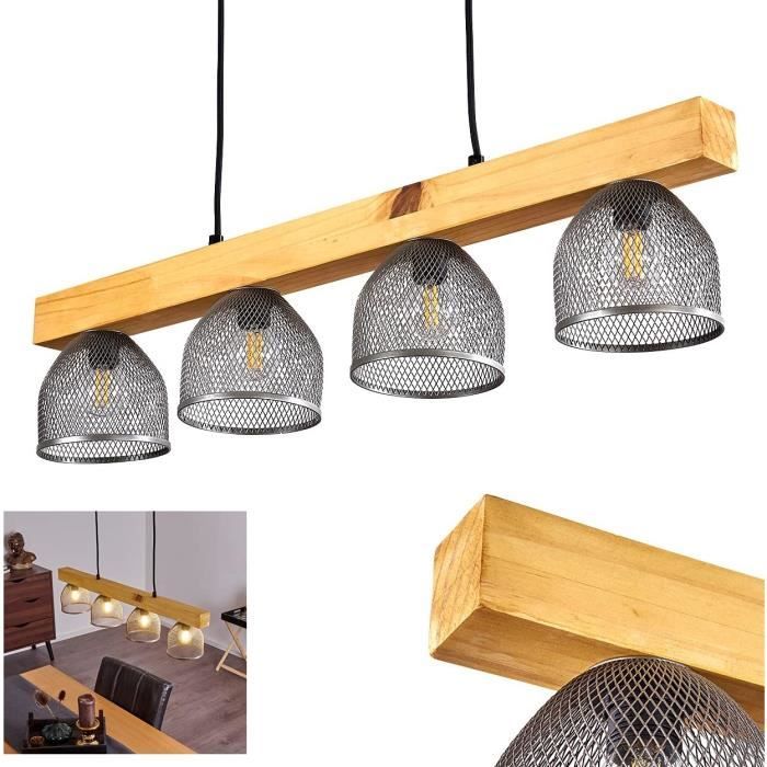 Lampe Suspension En Bois Nordique Suspension Luminaire Rétro E27 Lampe