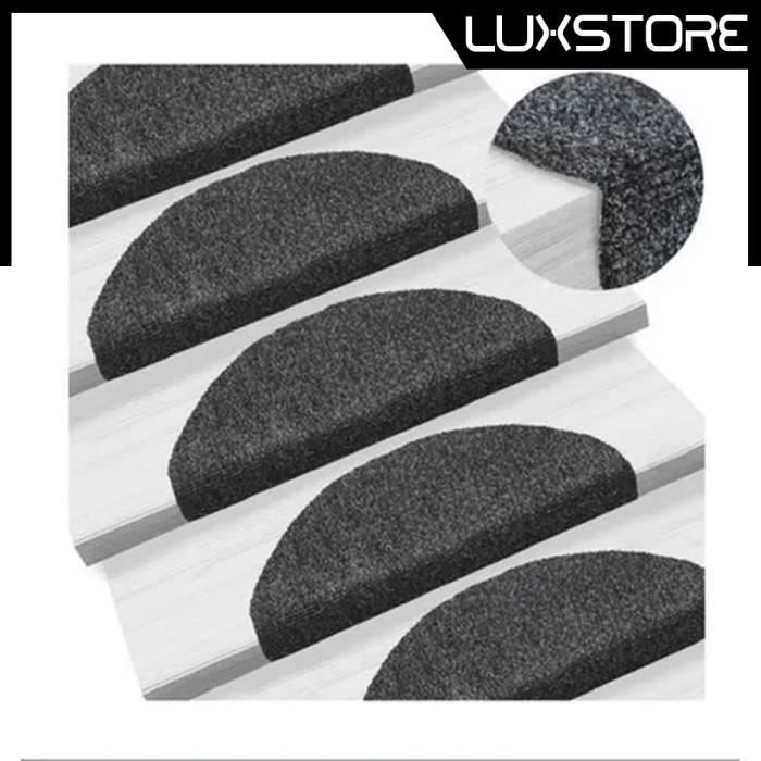 Lot De 15 Tapis D'Escalier Antidérapants XIEMINLE - Autocollants 80x20 Cm Noir, Idéal Animaux Enfants Personnes Âgées