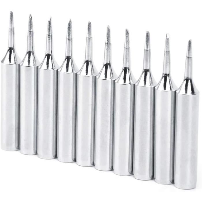 Punte Pirografo Lot De 10 Pannes à Souder 900M-T - Cuivre Nickelé Sans Plomb | Pour Stations De Soudage Accessoires Station Soudage Sans Plomb