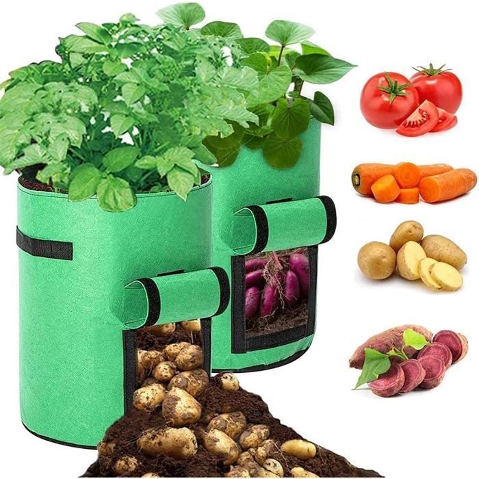 Sacs De Culture Pommes De Terre 40L - Lot De 4 Colorés Avec Rabat