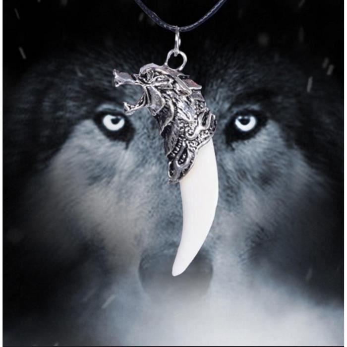 Cdiscount Collier Loup Argent COLLIER LOUP EN ARGENT, FIGURINE