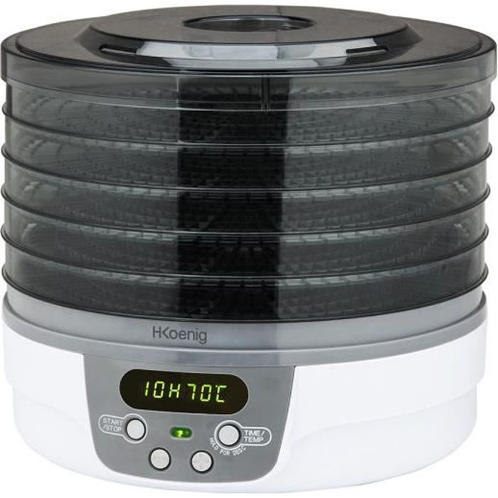 Déshydrateur Alimentaire H.Koenig DSY700 5 plateaux Ecran LCD Minuterie 24H