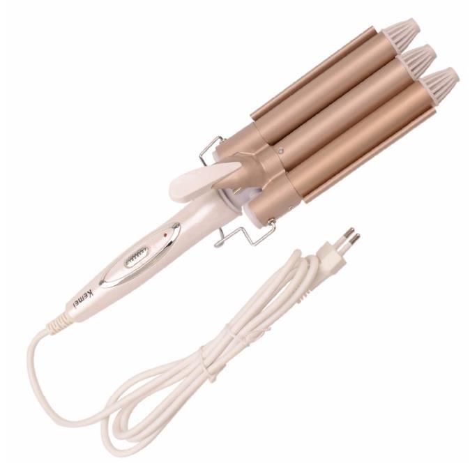 110-220v professionnels de haute qualit&eacute; en cheveux fer &agrave; friser les cheveux le triple barillet bigoudi outils cheveux styler p00 va 