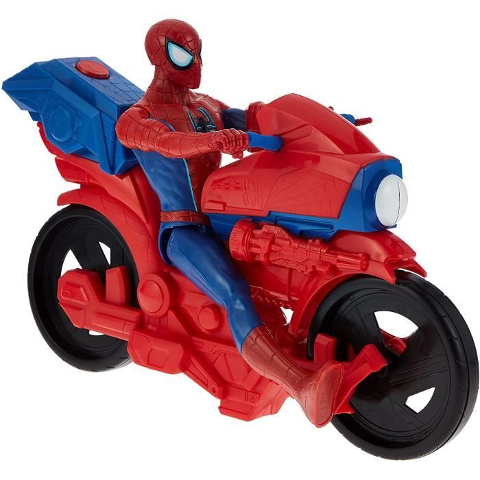 Spider-Man - Spider-Man Titan Puissance Avec Moto (Figurine 30 CM