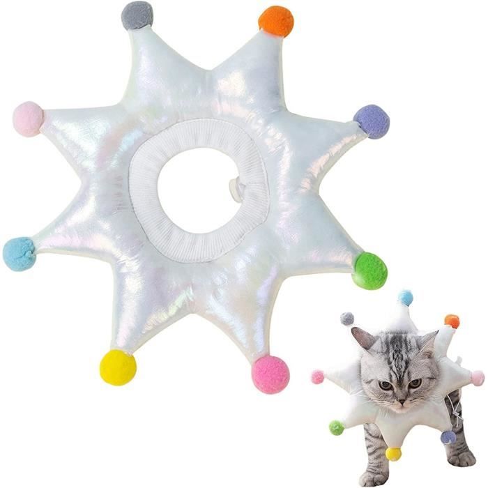 Collerette pour Animal - Comfy Cone - Modèle S - Argent - Ajustable - Anti-Morsure