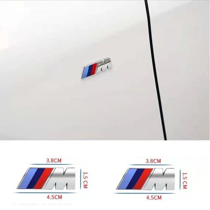 2 x ///M Latérale Aile Sport Emblème Badge Logo Autocollant Argent 45mm x 15mm Pour BMW