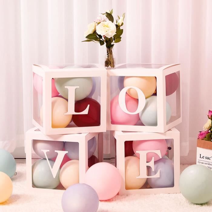 4 Pieces Transparent Ballon Decorations Boites Bebe Premier Anniversaire Fete Decorations Anniversaire Surprise Boite Ballon Acces Cdiscount Maison