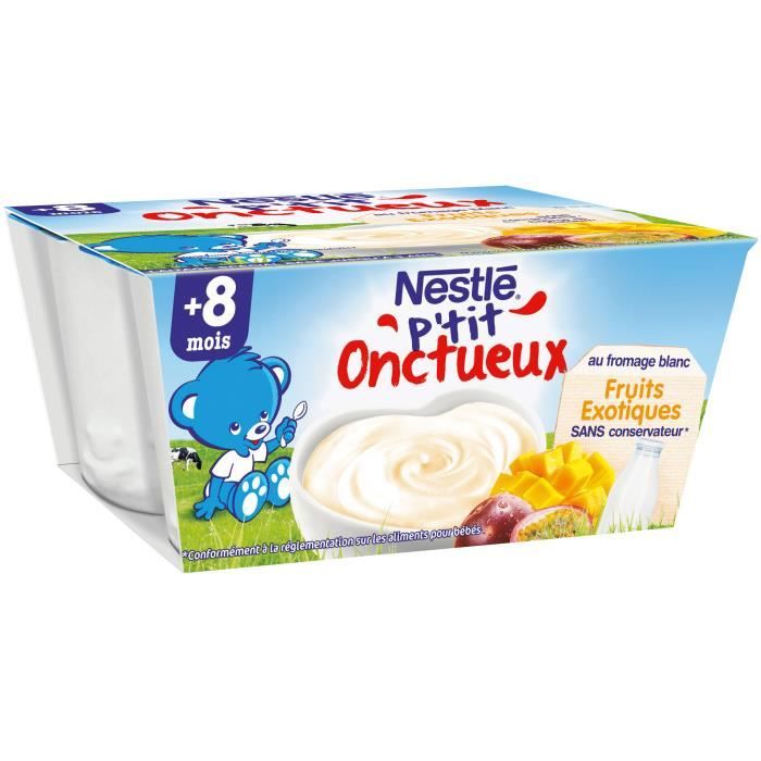 Nestle Ptit Onctueux Au Fromage Blanc Fruits Exotiques 4x100 G Des 8 Mois Achat Vente Dessert Lacte Nestle Ptit Onctueux Au Fromage Blanc Fruits Exotiques 4x100 G