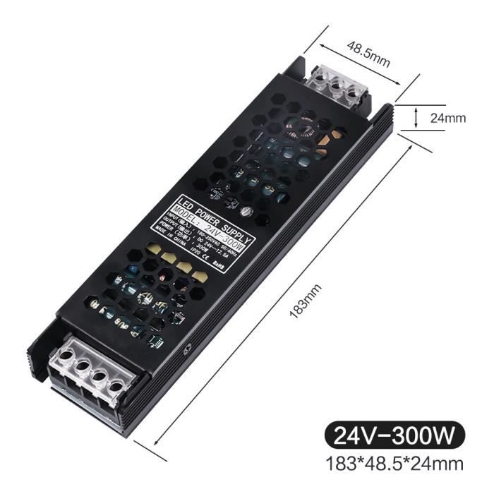 Transformateur LED étanche IP67 240V AC Vers 24V DC - Puissance 24W - Marque LEDSONE - Neuf