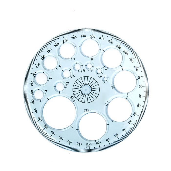 Lot De 3 Normographes Ronds - Gabarits à Cercles Multiples, Règle Pochoir Transparente - 16 Tailles Différentes