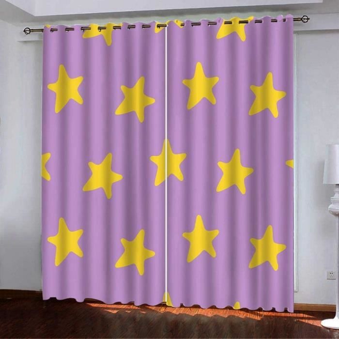 Rideau Occultant Galaxie Nébuleuse Violet – 2 Pièces 117 X 214 Cm, Tissu Polyester – Isolation Thermique Et Phonique – Pour Chambre, Salon