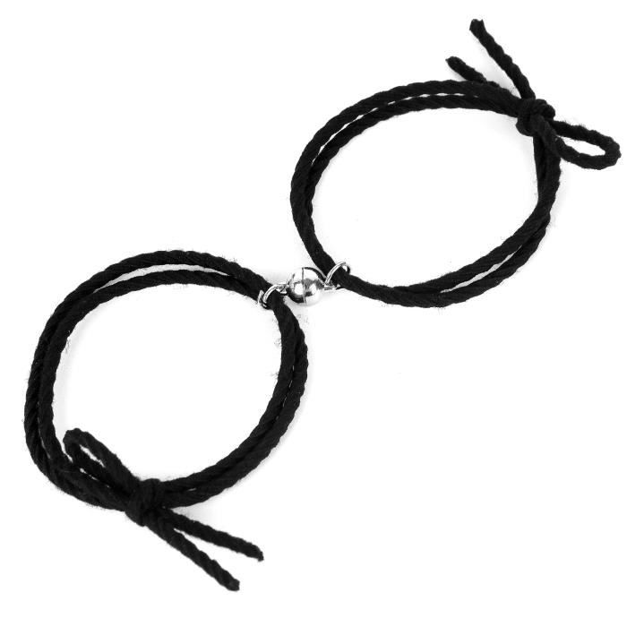 Bracelet Couple Corde - Nœud De L'infini Avec Jade - Noir Et Rouge - Bouddhiste Méditation
