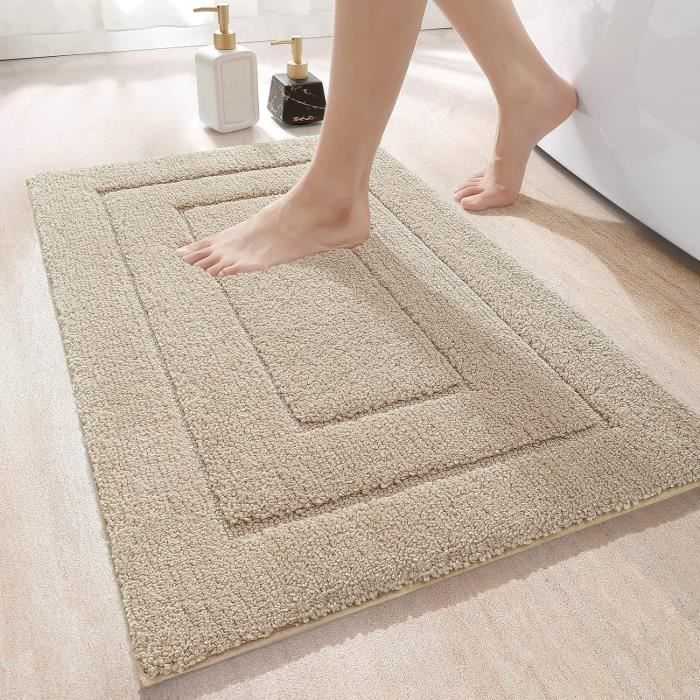 Tapis Salle Bain, Luxe Doux Chenille Tapis De Bain Absorbant Antidérapante Poilu Couverture De