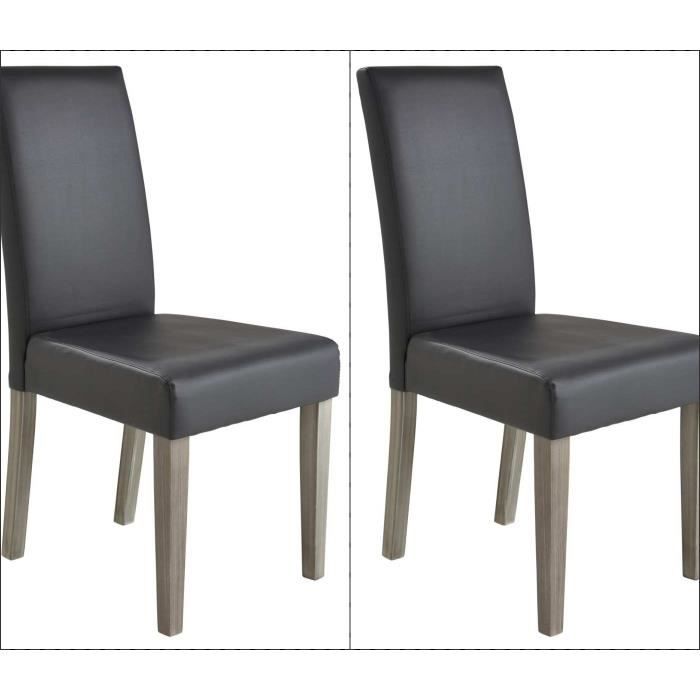 chaise - demeyere - namur - éco-cuir - gris - bois massif
