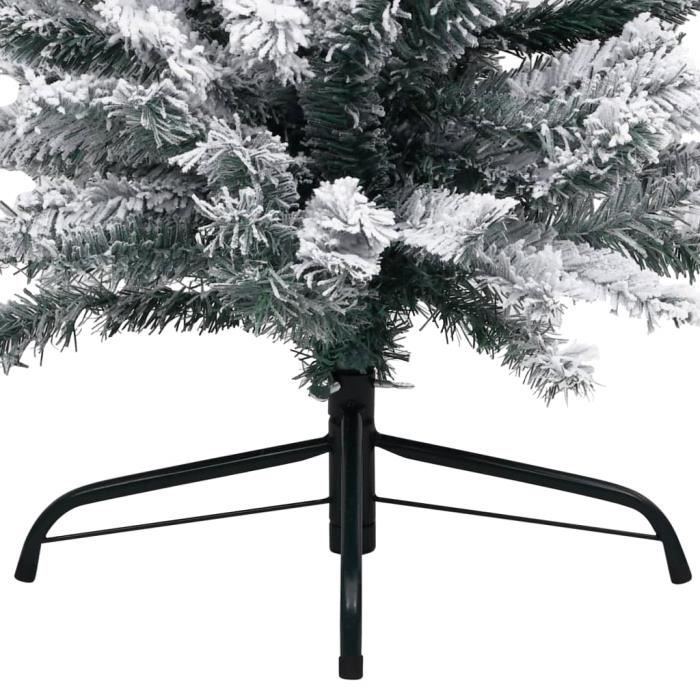 Sapin De Noël Artificiel Mince VidaXL 180 Cm - Avec Flocons De Neige, En PVC, Pour Salon, Maison, Jardin, Déco De Noël - 8