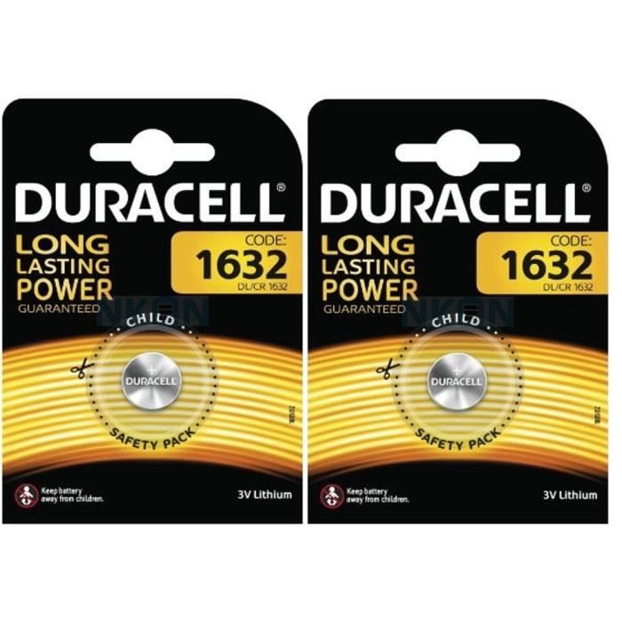 Piles Duracell CR1632 Lithium 3 Volt Lot de 4 - vue 2