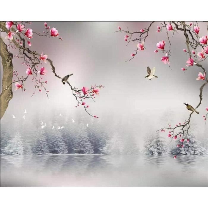Papier Peint Adhésif 3D M889 – Motif Fleur, Amovible, Pour Couloir Ou Salon
