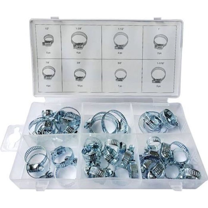 Coffret Assortiment de 40 Colliers de Serrage