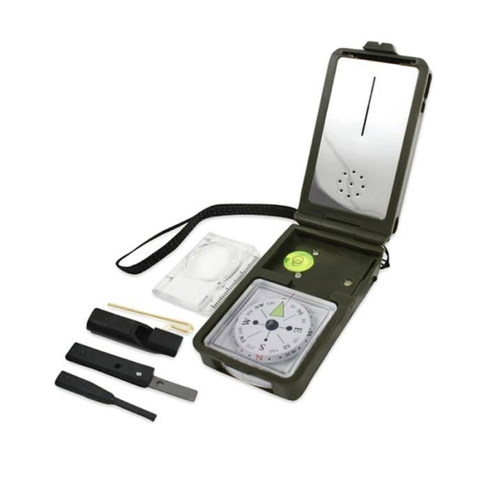 N//V Outils de plein air en Acier Inoxydable Multifonction Ext/érieure Kit de Survie de la Carte Pratique Outil de Survie Pour lExt/érieur
