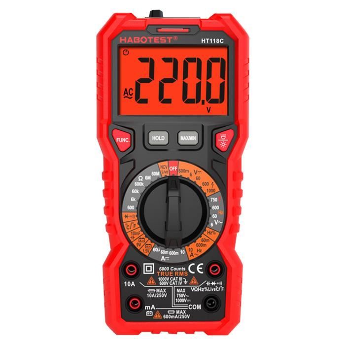 Multim/ètre oscilloscope portable,2 en 1 oscilloscope multimetre intelligent testeur de courant//tension//r/ésistance avec graphique /à barres analogiques