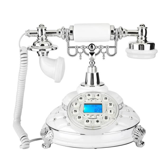 Téléphone Fixe Vintage, Bouton de Disque Rétro à L'ancienne, Téléphone Filaire Classique, Téléphone à Cadran Filaire Vintage des Années 1960