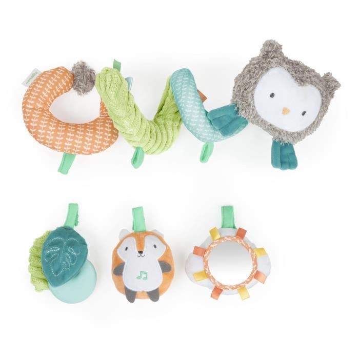 INGENUITY Nally & Friends barre de jouets en spirale, jouets amovibles, anneau de dentition en silic