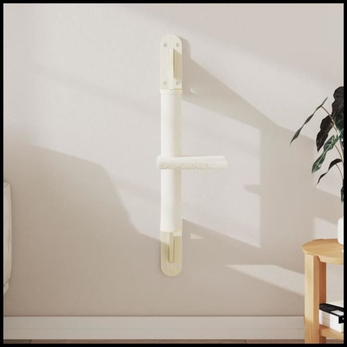 Comparer les prix de Livraison Rapide Arbre à chat mural avec griffoir crème 85,5 cm AF372 - Dbaiyi-Ddis