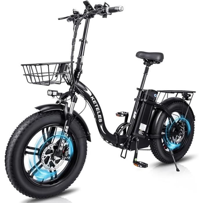 Vélo électrique pliant KETELES KF9, batterie au lithium 23Ah, double moteurs 2000W, adapté aux hommes et femmes adultes.