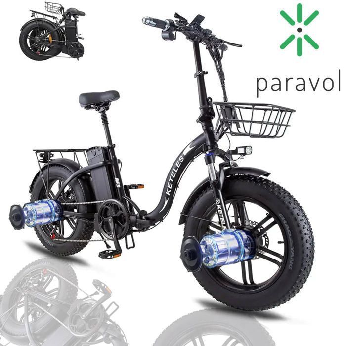 Vélo électrique pliant KETELES KF9, batterie au lithium 23Ah, double moteurs 2000W, adapté aux hommes et femmes adultes.