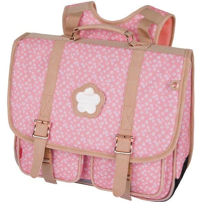 Cartable KICKERS Premium Girl Fleurs 38cm 2 compartiments