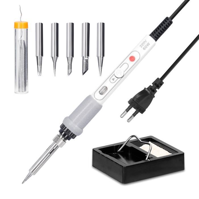 Kit Fer à Souder 5V/8W Avec Température Réglable - Pour électronique, DIY, Bijoux | Pointe Chauffe En 3-5 Secondes, Câble USB Inclus