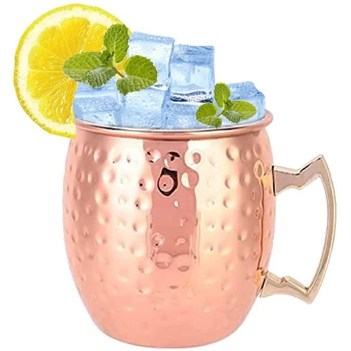 Lot De 4 Tasses Moscow Mule En Acier Inoxydable Plaqué Noir - 530 Ml (18 Oz) - Double Paroi, Maintient Au Frais